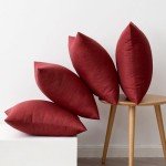 Burgundy Waterproof Outdoor Pillow Covers - Set of 4