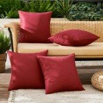 Burgundy Waterproof Outdoor Pillow Covers - Set of 4