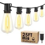 Larkvue 25FT Dimmable Outdoor String Lights