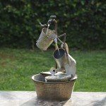 Alpine 28" Three-Tier Metal Garden Fountain