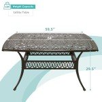 64" Square Outdoor Patio Dining Table for 8