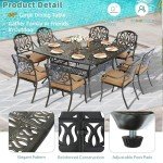 64" Square Outdoor Patio Dining Table for 8