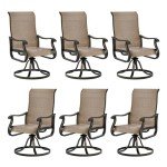 Set of 6 Outdoor Swivel Dining Chairs