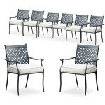 8-Piece Wrought Iron Patio Dining Chair Set