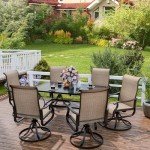Set of 6 Outdoor Swivel Dining Chairs
