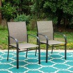 Set of 6 Brown Outdoor Dining Chairs