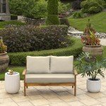 Outdoor Loveseat Cushion Set in Tan Leala