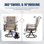 Set of 6 Outdoor Swivel Dining Chairs