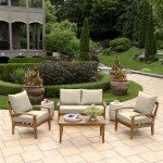 Outdoor Loveseat Cushion Set in Tan Leala