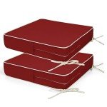 Parkerly Outdoor Chair Cushions - Set of 2, Red