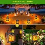 4 Pack Solar Lanterns with Flickering Flames