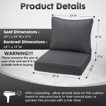 Outdoor Waterproof Deep Seating Cushion Set, Grey