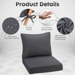 Outdoor Waterproof Deep Seating Cushion Set, Grey