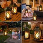 14" Solar Flickering Candle Lanterns - 2 Pack
