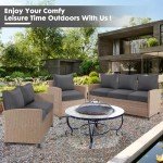 Outdoor Waterproof Deep Seating Cushion Set, Grey