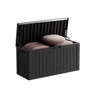 80 Gallon Waterproof Resin Deck Box – Black
