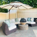 11ft Purple Leaf Cantilever Patio Umbrella - Cream