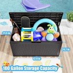 Vixzen 100 Gallon Weatherproof Outdoor Storage Box
