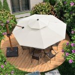 11ft Purple Leaf Cantilever Patio Umbrella - Cream