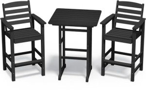 Serwall 3-Piece Black Adirondack Patio Set
