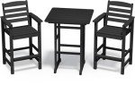 Serwall 3-Piece Black Adirondack Patio Set