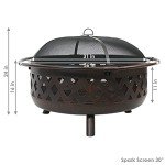 36-Inch Bronze Crossweave Wood-Burning Fire Pit