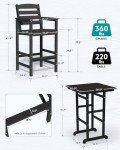 Serwall 3-Piece Black Adirondack Patio Set