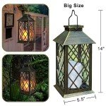 14" Solar Flickering Candle Lanterns - 2 Pack