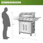 Hykolity 4-Burner Stainless Steel Gas Grill
