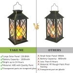 14" Solar Flickering Candle Lanterns - 2 Pack