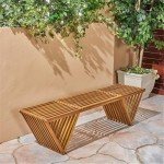 Esme Teak Finish Acacia Wood Outdoor Bench