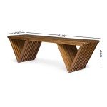 Esme Teak Finish Acacia Wood Outdoor Bench