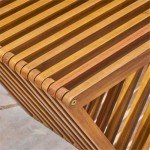 Esme Teak Finish Acacia Wood Outdoor Bench