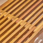 Esme Teak Finish Acacia Wood Outdoor Bench