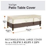 Heavy Duty Waterproof Patio Table Cover - Large