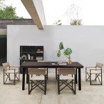 Flamaker Large Rectangular Dining Table for 6