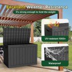 45 Gallon Waterproof Outdoor Storage Box - Black