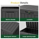 45 Gallon Waterproof Outdoor Storage Box - Black