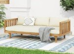 Merax Outdoor 3-Seater Patio Daybed with Cushions