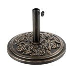 Bronze 18 Inch Cast Stone Patio Umbrella Base