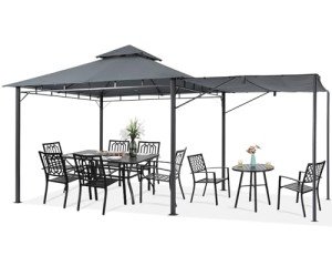 11x11 Patio Gazebo with Extra Side Awning