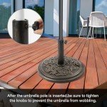 Bronze 18 Inch Cast Stone Patio Umbrella Base
