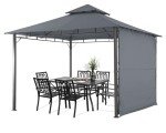 11x11 Patio Gazebo with Extra Side Awning
