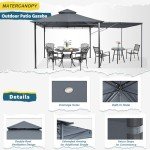 11x11 Patio Gazebo with Extra Side Awning