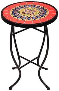Elevon 14 Inch Round Ceramic Accent Table