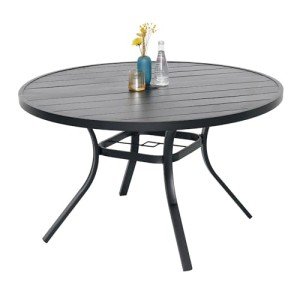 Virvla 48" Outdoor Round Dining Table for 6