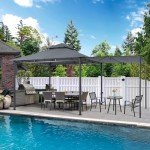 11x11 Patio Gazebo with Extra Side Awning