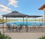 11x11 Patio Gazebo with Extra Side Awning