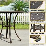 25" Round Antique Cast Aluminum Patio Dining Table