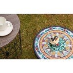 Elevon 14 Inch Round Ceramic Accent Table